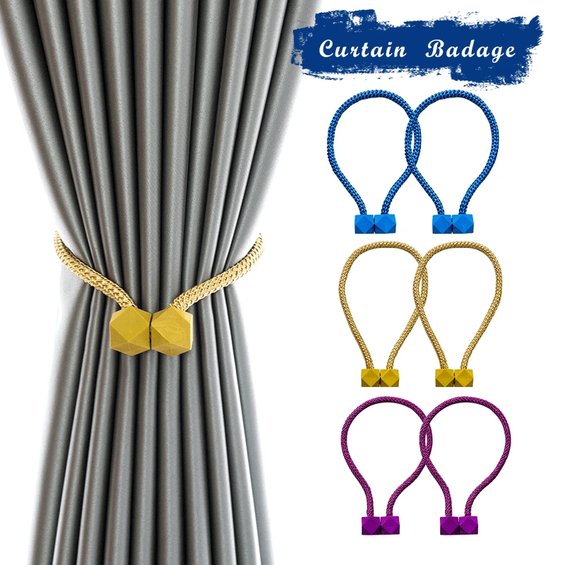 

Magnetic Curtain Buckle Holder Hanging Multifaceted Ball,Tie Back Curtain Straps Home Decoration, 2 Pcs