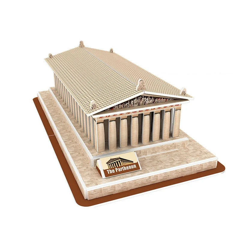 The Parthenon Temple of Greek World Famous Architecture 3D Paper Puzzle DIY Toy 1pc