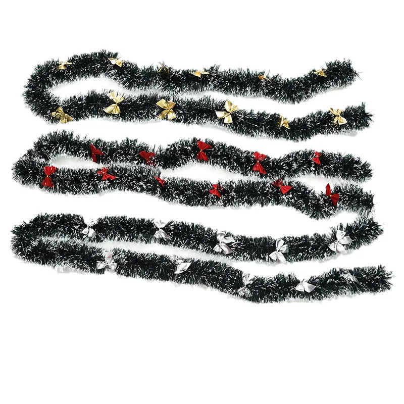 

Christmas Decoration Supplies Christmas Tree Pendant Pull Flower Ornaments Dark Green White Edge 2 Meters Mini Tops White Grass