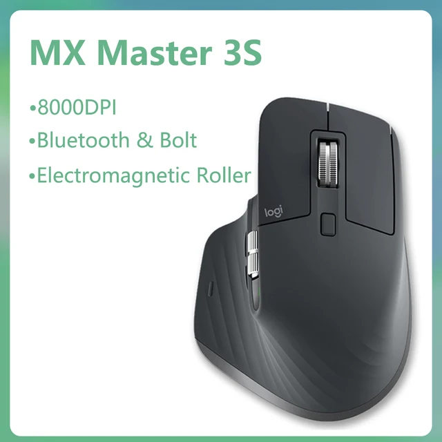  Logitech MX Master 3S/MX Master 3 Wireless Bluetooth Mouse 8000DPI 2.4G Wireless Auto-Shift Scroll Wheel GamingMouse Office Mice 