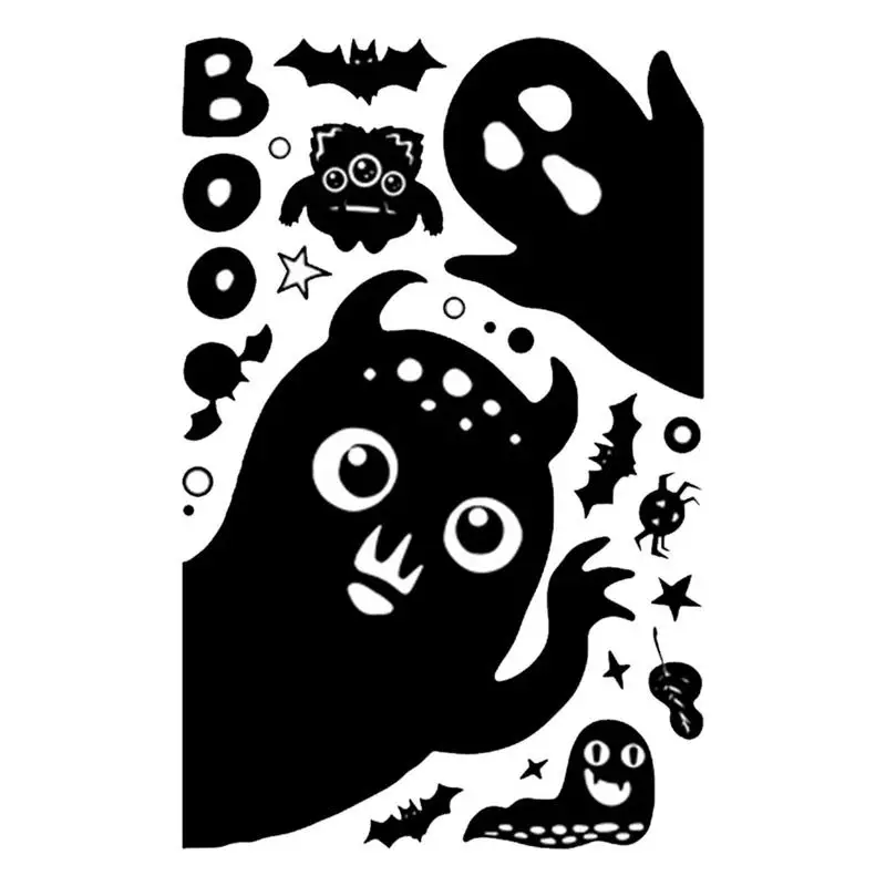 

Halloween Window Clings Spider Demon Bat Clings Double Sides Decals Static Stickers For Hallowmas Party Decor Scary Window
