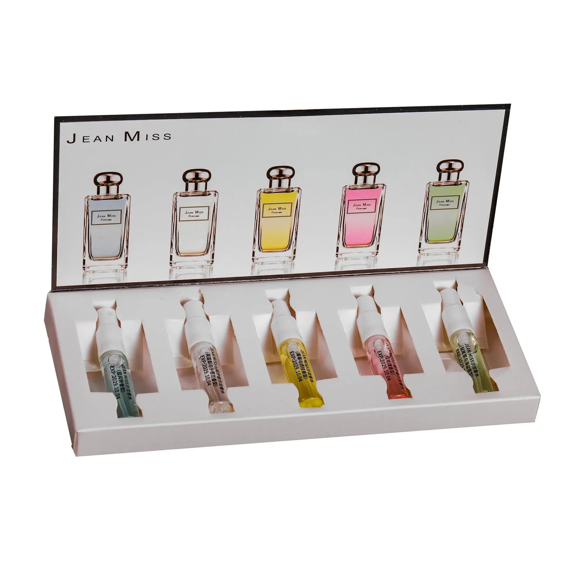Set di profumi da donna 5*3ml, fragranza floreale fresca e a lunga durata, eau de toilette, confezione regalo, cinque pezzi a base vegetale_voghion.com