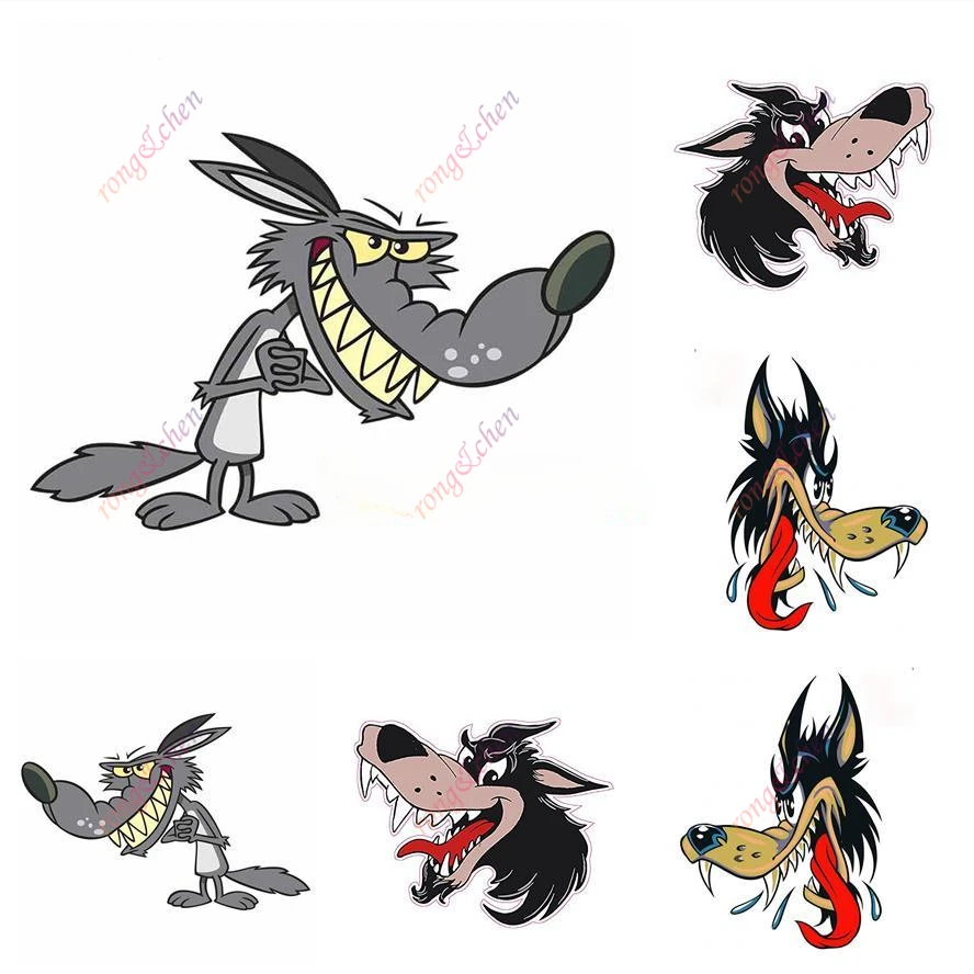 Funny Car Sticker Big Bad Wolf Car Motorcycle Racing Helmet Laptop Trunk Body Car Window Surfboard Waterproof PVC Vinyl Decals