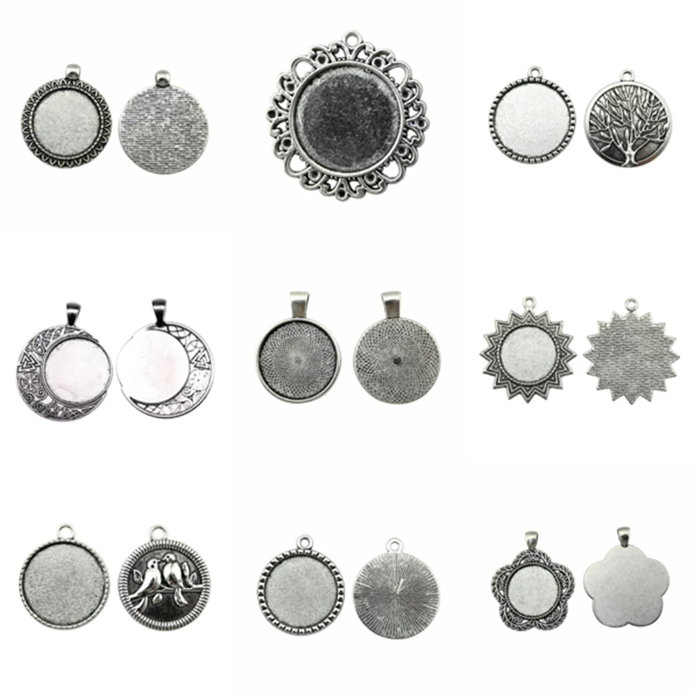 

Компоненты ювелирные материалы подходит для круга 25 мм старинный серебряный цвет Базовая оправа Винтаж