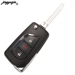 Premium Flip Remote Car Key Shell Case with 2/3 Buttons - Replacement Key Blade Included (2 Plus1 TOY43)