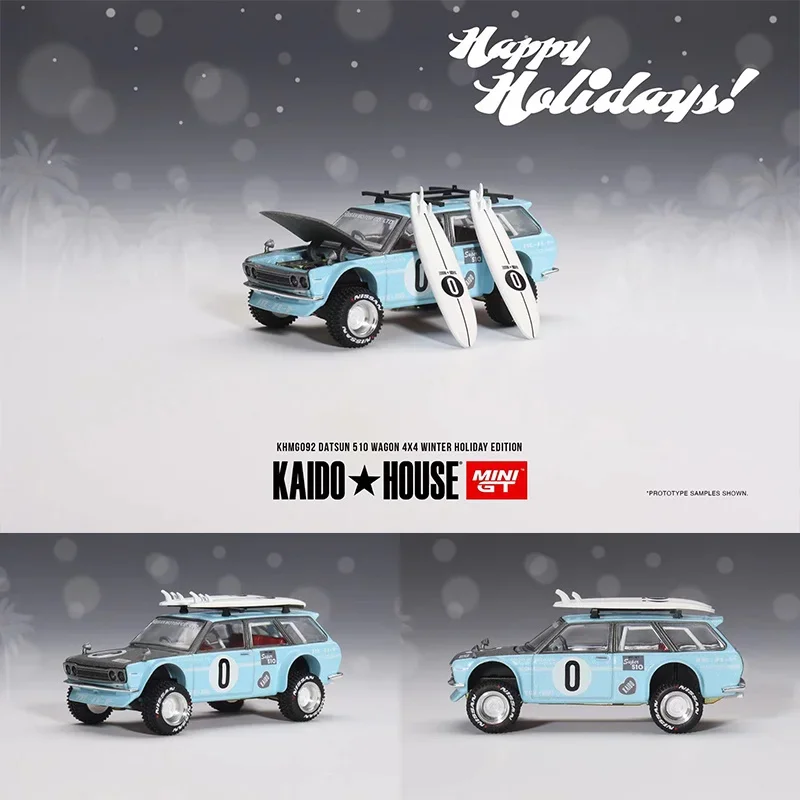 

In Stock MINIGT1:64 Kaido House 510 Wagon Surf Safari RS Winter Spec Diecast Diorama Car Model Collection Miniature Carros Toys