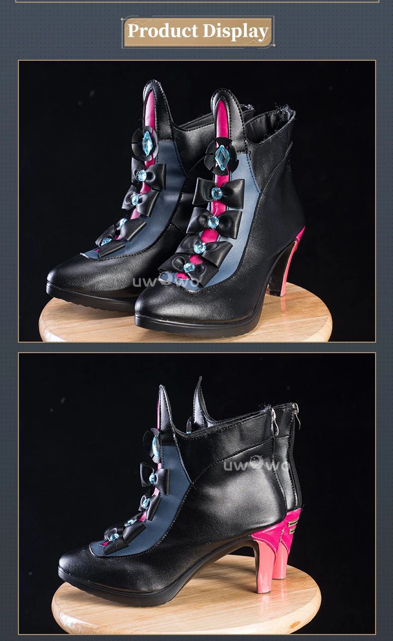 Carlotta Wuthering Waves Montelli Cosplay Schuhe Schwarz Größe 36-43 12 Carlotta Wuthering Waves Montelli Cosplay Schuhe Schwarz Größe 36-43 3