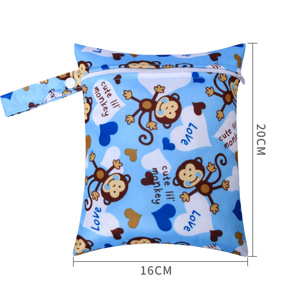 Multifunctional Baby Diaper Bag Reusable Wet Dry Travel Nappy Pouch Mummy Storage Bag Washable Zipper Handbag Mini Size