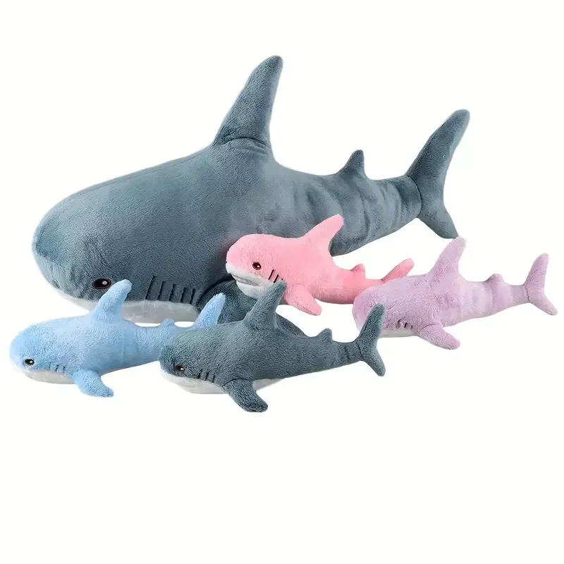 Cute Mother-Baby Shark Five-Piece Soft Stuffed Animal Giant Soft
