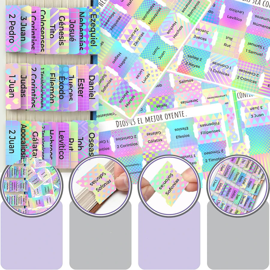 Spanish Bible Tabs Set - 75 Easy-to-Apply Large Print Labels