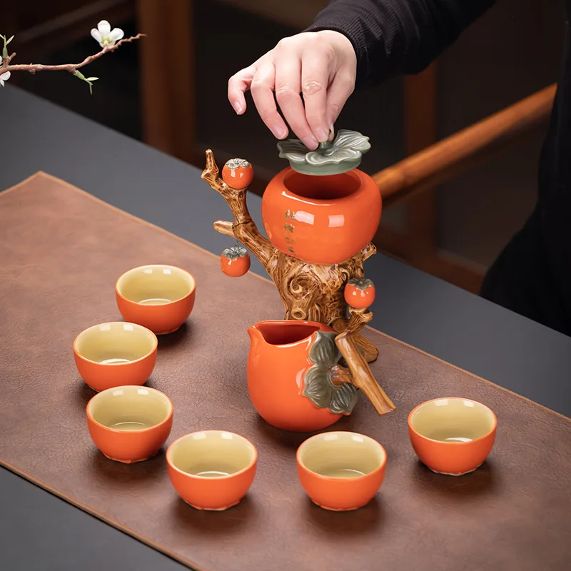 FUNZE Portable Travel Tea Set Matte Kung Fu Ceramics One Pot Four Cups  Office Business Real Estate Gifts