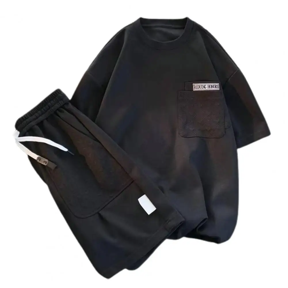 

Комплект спортивный мужской из 2 предметов, шикарный удобный топ и шорты с широкими штанинами, эластичная талия, летняя одежда