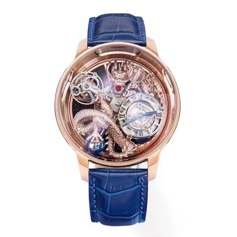 

2024 Latest JACOB Mechanical Tourbillon Watch Crystal Material Waterproof Celestial Dragon Men's Limited Edition Watch