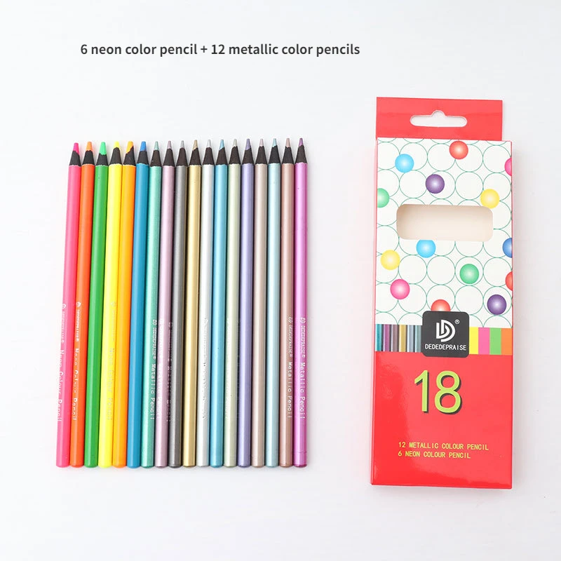 24 Count Metallic Colored Pencils Assorted Coloring Pencil Set Wooden Drawing  Pencils For Kids Art Drawing Coloring Book - AliExpress