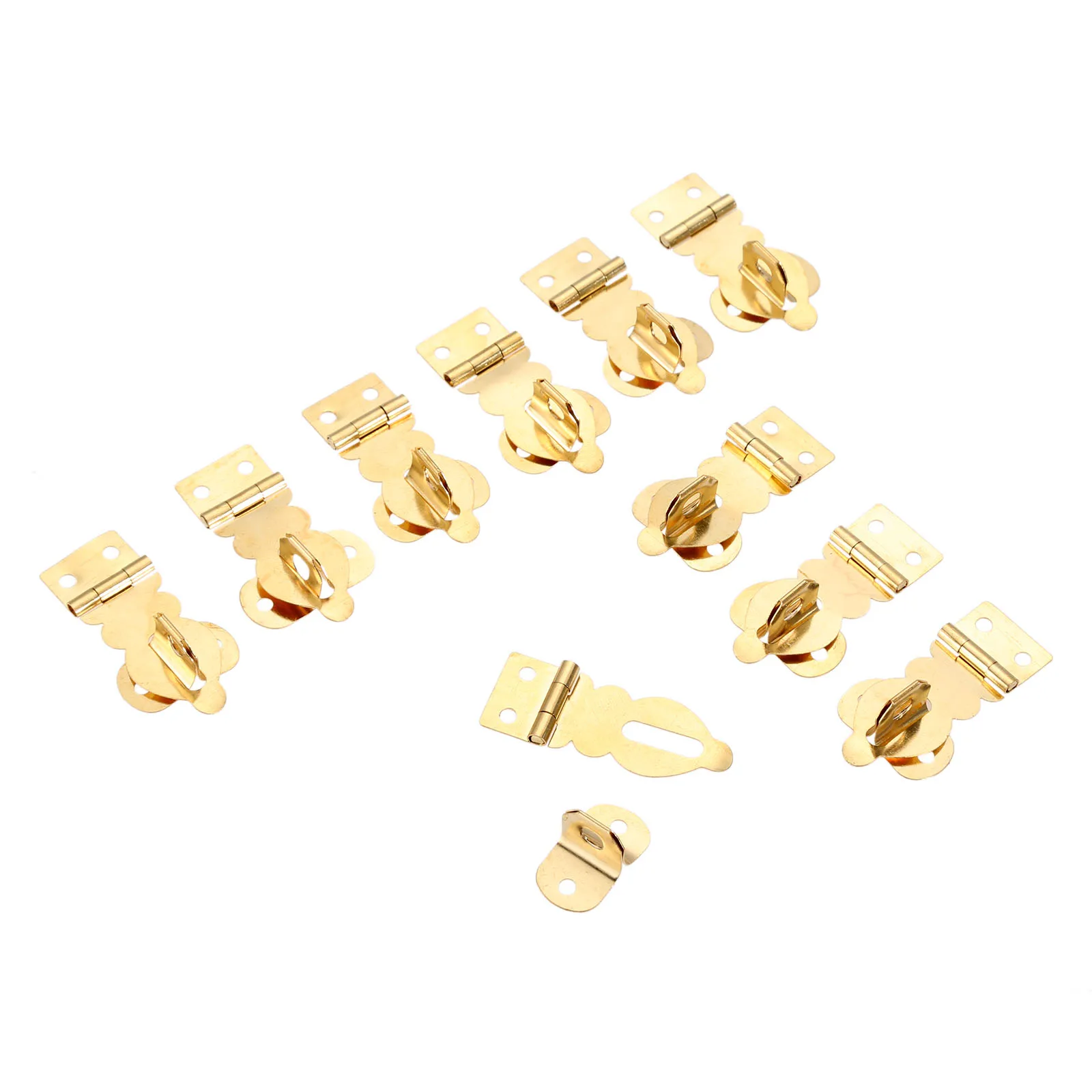 DRELD 10Pcs Antique Brass Jewelry Box Padlock Hasp Locked Wooden Wine Gift Box Handbag Buckle Hardware Accessories 27*19mm