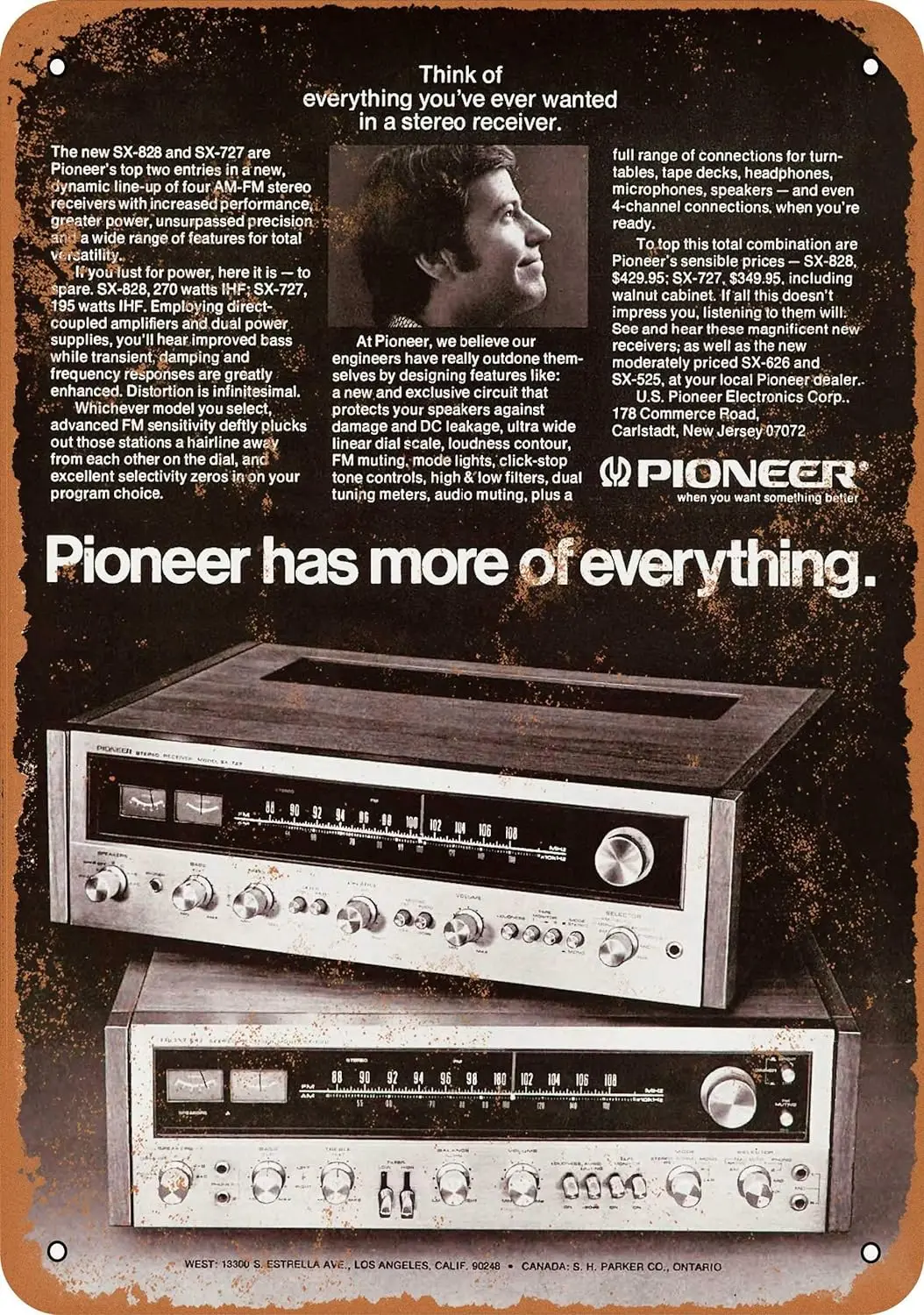 Retro Metal Tin Sign Funny Pioneer Ricevitori Stereo Segno Per La Casa Cave Garage Bar Decorazione Della Parete Vintage Metal Sign 8 X