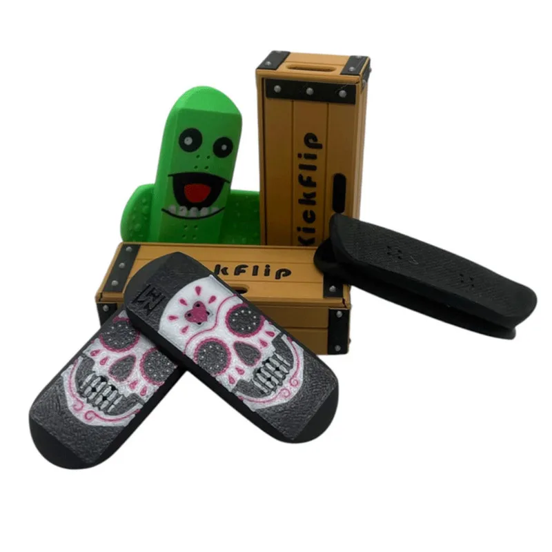 Kickflip Magnetic Skateboard Mini Finger Skateboard 3d Printed Toy Leisure Stress Relieving Magnet Puzzle Gift for Friend
