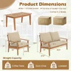 4 Pieces Garden Sofa Set, Outdoor Acacia Wood Conversation Set with Soft Cushions and Coffee Table, Outdoor Sectional Sofa Set 5