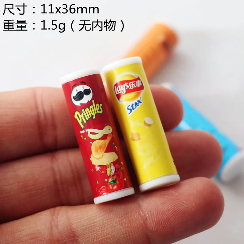 4pcs Miniature Dollhouse Simulation Potato Chips Bottle Model Doll house Play Kitchen Food Barbies Pullip 1/6 Doll Toy kitchen toys,pretend kitchen toys,pretend food toys,doll house toys