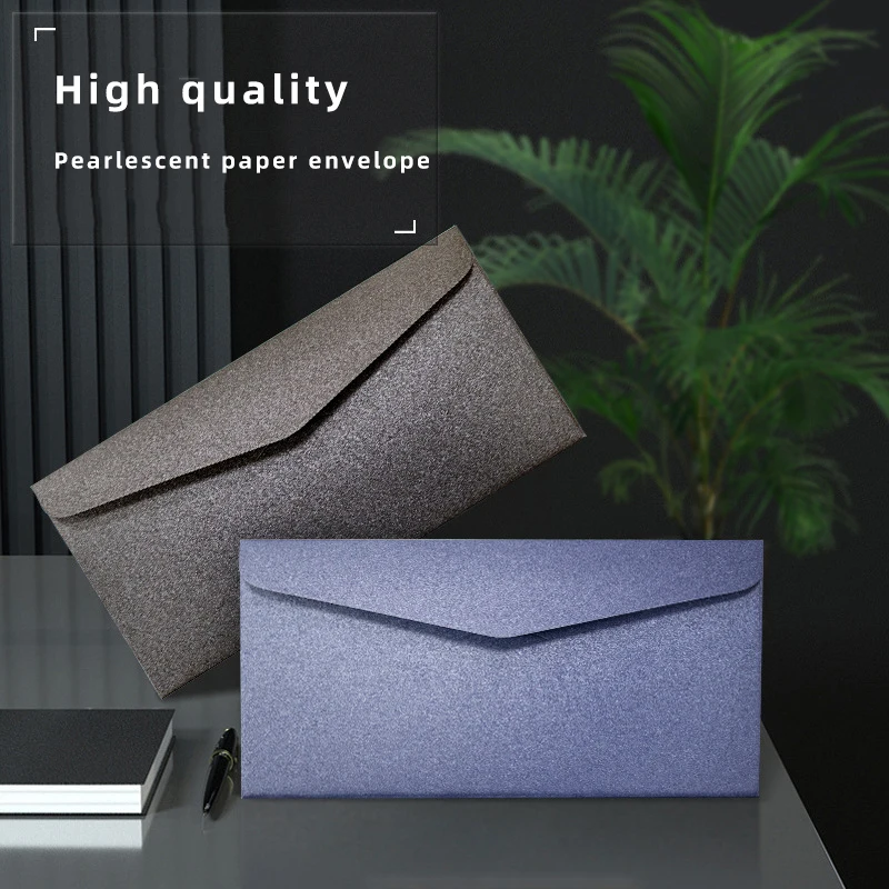 

50pcs/lot Envelope for Invitations Postcards 21.8x10.8cm Giftbox Message 250g Pearl Paper Wedding Business Storage Bag Supplies