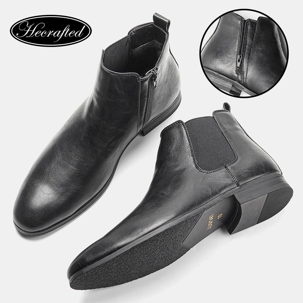 Men Chelsea Boots Chelsea Boots Men Zips Brand Classic Comfortable Fashion Leather Boots #213