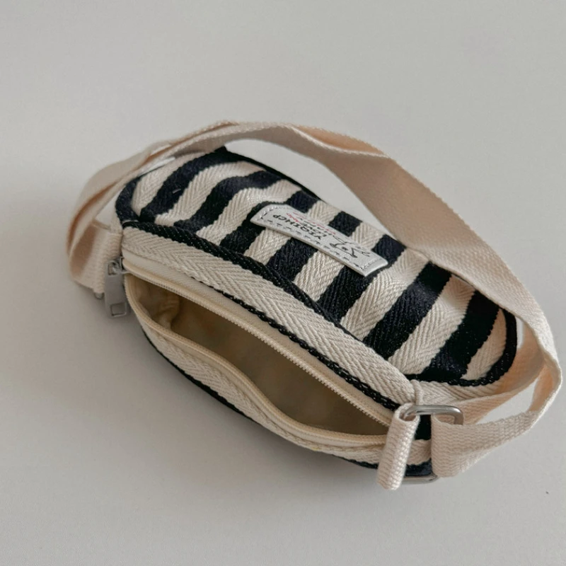 Children's Striped Bag Baby Outer Travel One Shoulder Crossbody Bag Fashion Solid Color Child Baby Change Handbags 6