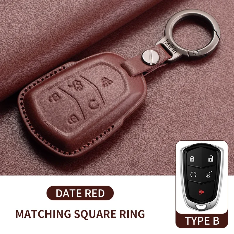 Premium Leather Car Key Case Cover - Elegant and Durable Key Accessory