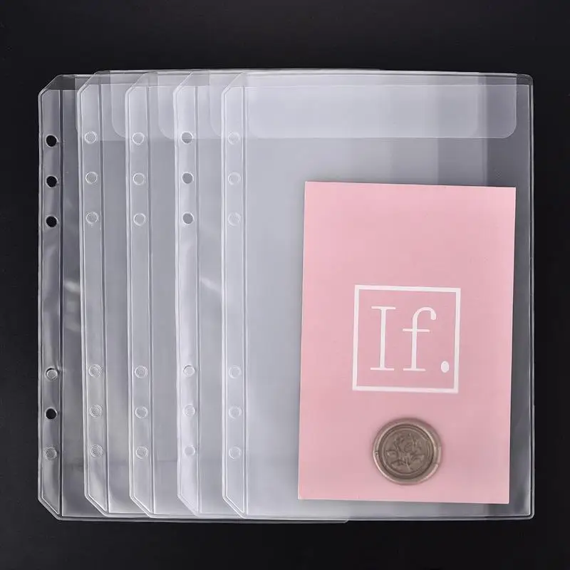 A5 6-Hole Strap Storage Clip And Bag For Scrapbook Organizing