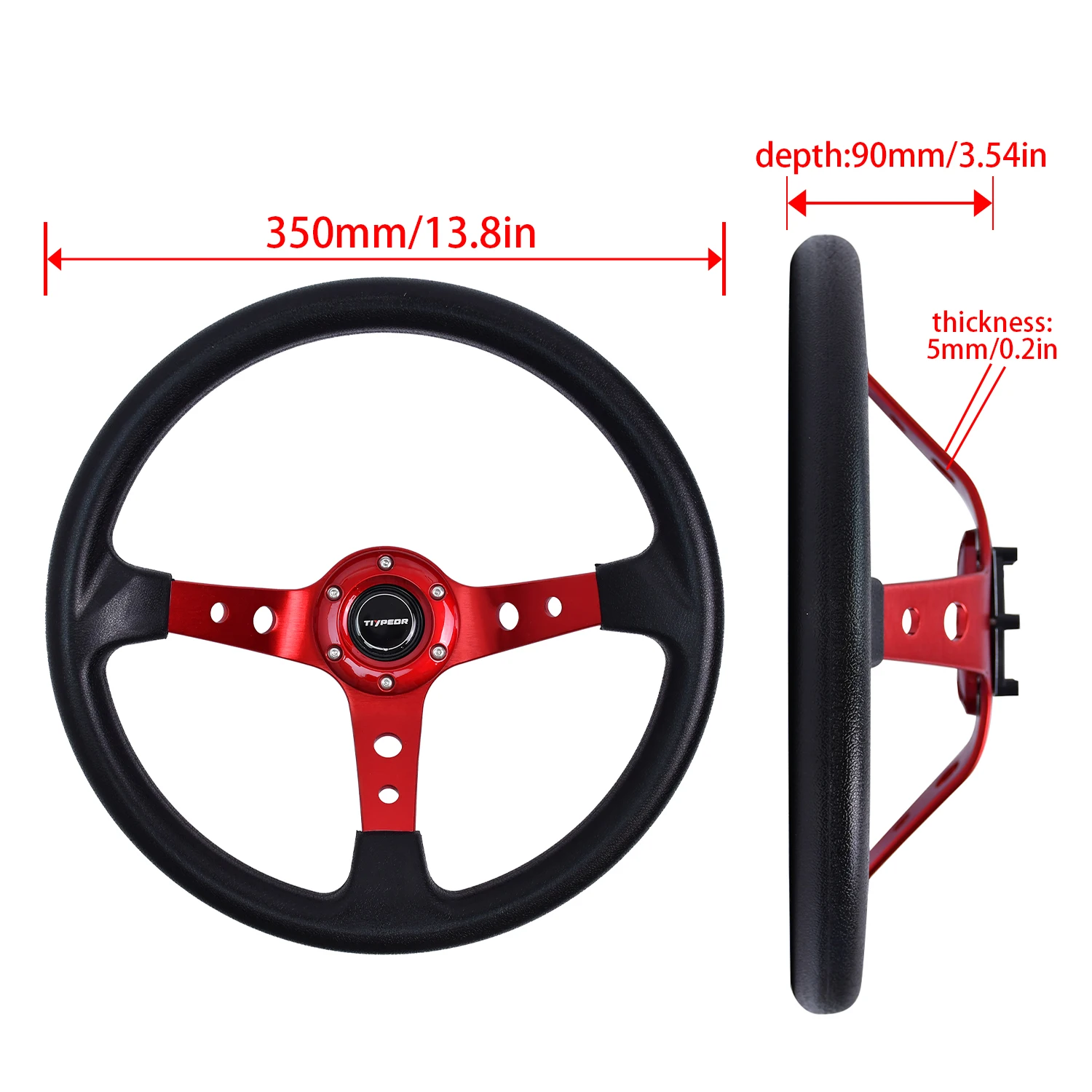 Racing Steering Wheel 14 inch PU For Universal Cars Drifting Sport