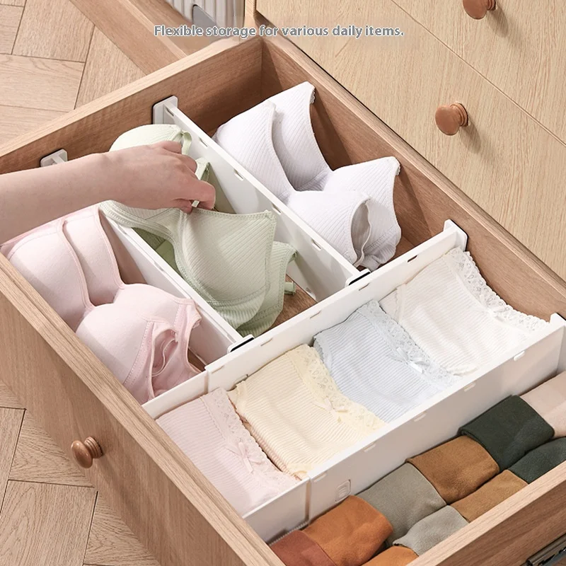 Drawer Organizer Dividers for Clothes Underwear Socks Storage Box Partition Boards for Kitchenware Cosmetics Free-Combination - 4