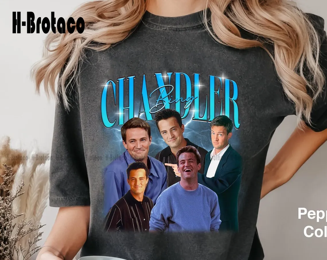 T-Shirt Retrò Chandler Bing Shirt, T-Shirt Vintage Chandler Bing, Camicia Shaker, Camicia Retro Friends