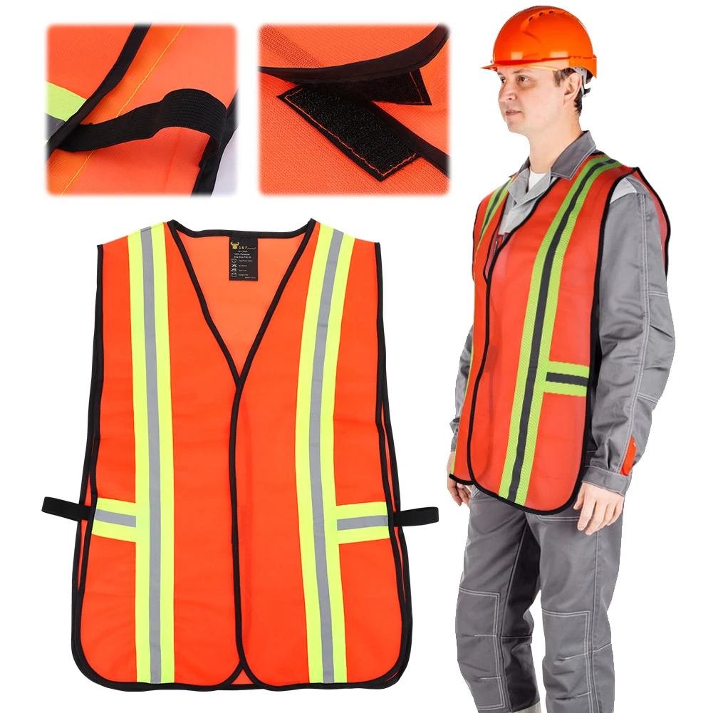 Industrial Safety Vest with Reflective Strips Breathable Night Working Vest Construction Work for Engineer Construction