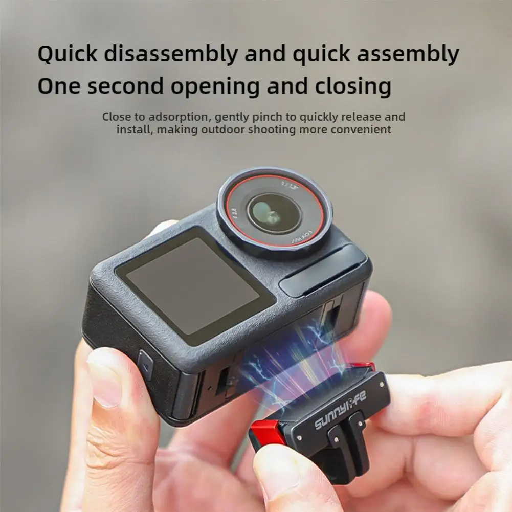 Magnetic Quick Release Adapter Base For DJI Osmo Action 5 Pro Stable Installation Foldable Quick-release Two Claw Mount