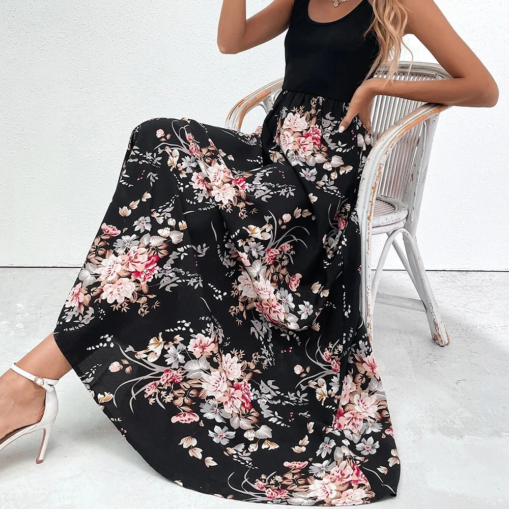 Summer Mom and daughter dress Patchwork Floral Long Dress For Mommy and me clothes Mother and daughter clothes family look