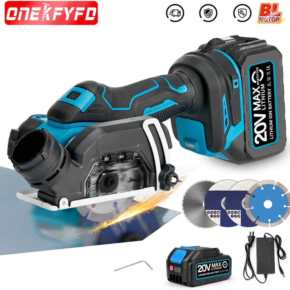 3 Inch 76mm Brushless Angle Grinder Polishing Mini Electric Circle Saw Cutting Machine with LED Display for Makita 18v Battery angle grinder electric saw electric circular saw