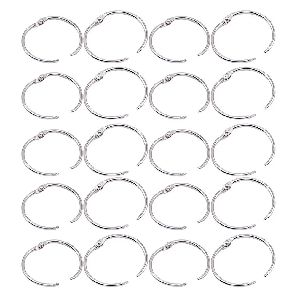 100개 금속 바인더 링 1.5인치 원형 북 링 DIY 캘린더 공예 스크랩북 루즈리프 정리 키체인 플래시카드용