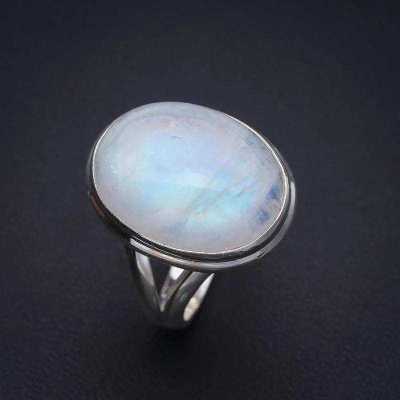 

StarGems Moonstone ручной работы 925 пробы Серебряное кольцо 10 F2740