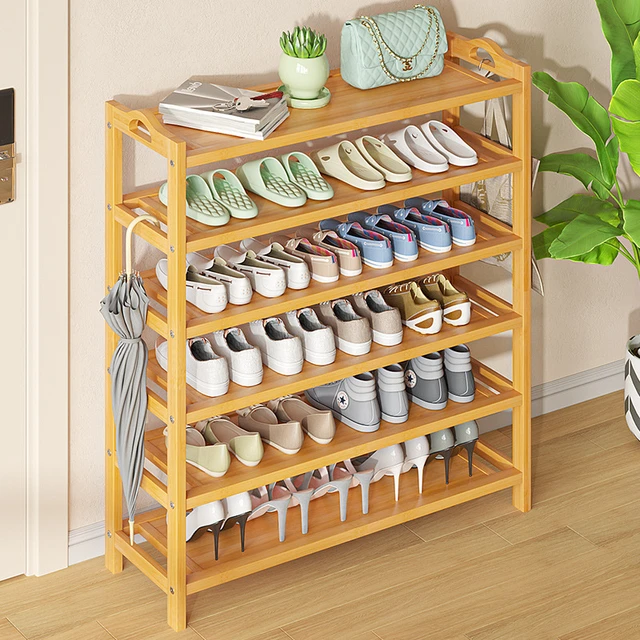 Natural Bamboo 3-Shelf Shoe Rack