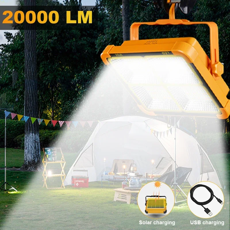 Description Picture 3 of itemNew Rechargeable Solar Flood Light Outdoor Portable LED Reflector Spotlight Rechargeable Projector Floodlight Construction Lamp