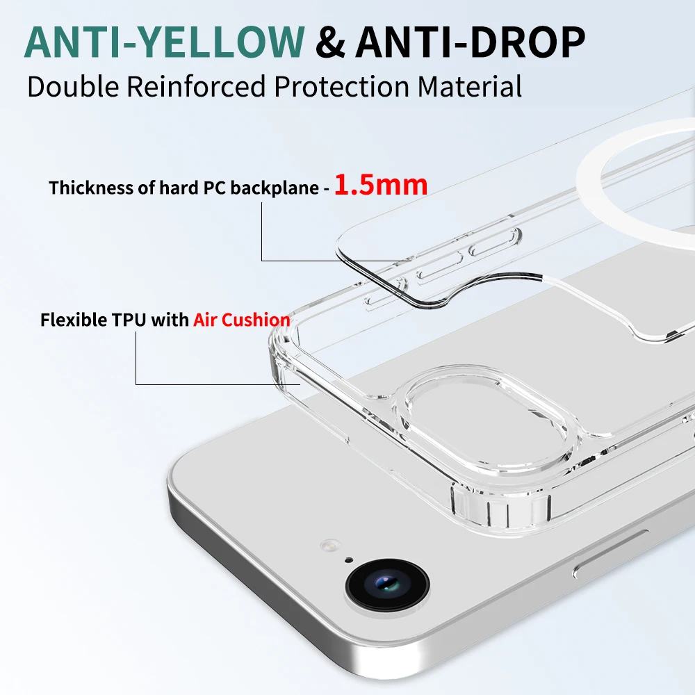 Crystal Clear MagSafe Compatible Phone Case - Premium Accessory Cover
