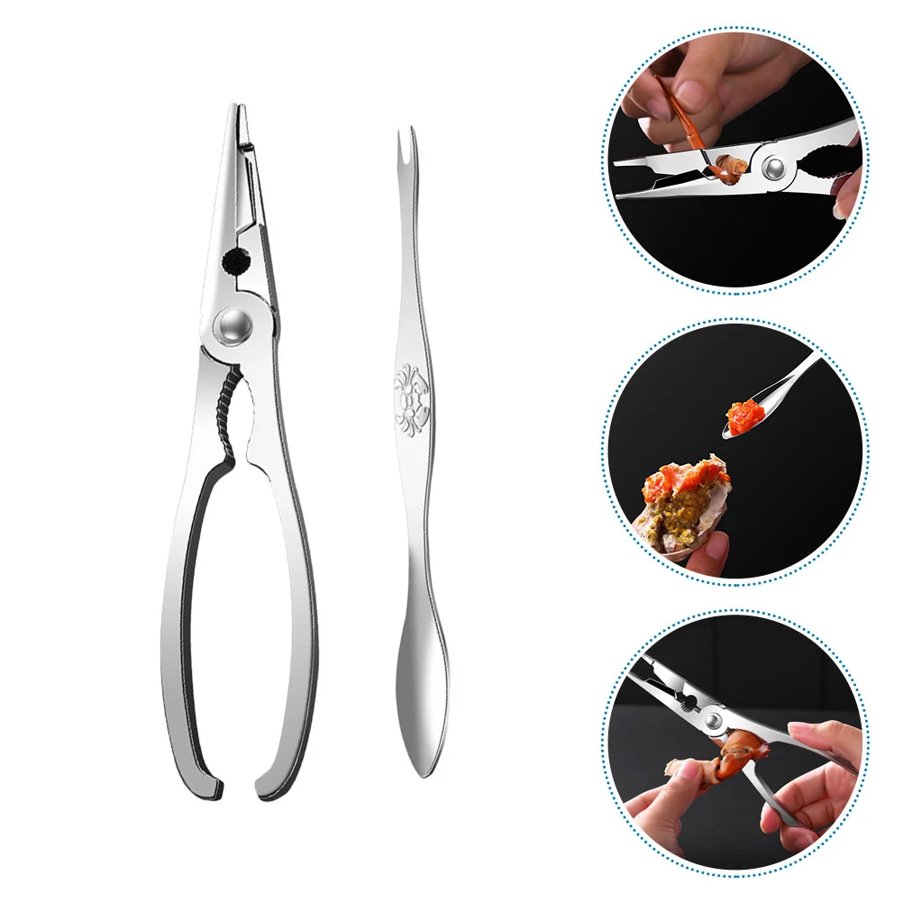 

Seafood Tool Set Crab Shrimp Fruit Pliers Fork Spoon Set Nut Walnut Lobster Crab Cracker Tools Kitchen Accessories