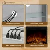 Fireplace TV Stand with LED Lights and Power Outlets, TV Console for 32" 43" 50" 55" 65", with Adjustable Glass Shelves 5