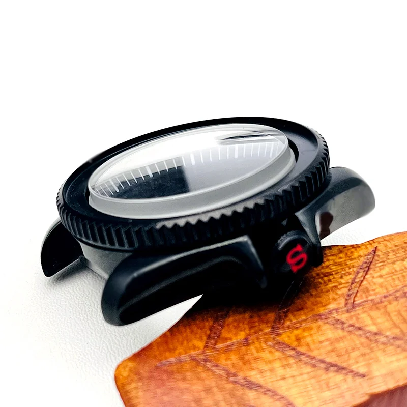 Cassa Dell'Orologio Nera Seiko Skx007 Srpd Adatta Per Nh34 Nh35 Nh36 Movimento Doppia Cupola Vetro Zaffiro Click Spring Nh34 Nh35 Cassa Dell'Orologio