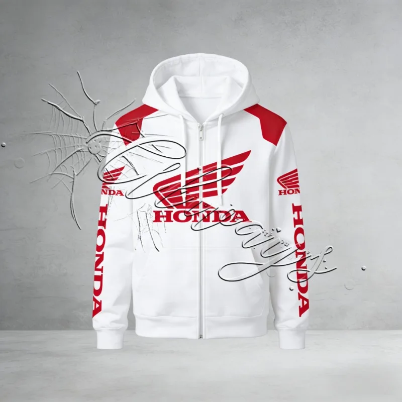 2026 Autumn/Winter New Honda Racing Outdoor Cycling Warm Hoodie Men's MOTO Off Road Enthusiast Motorcycle Coat Warm Coat