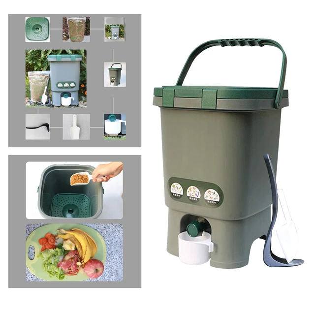 Compost Bin Indoor Kitchen Sealed, Mountable Compost Bucket