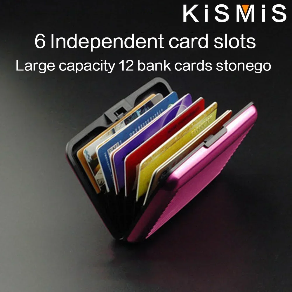 RFID Blocking Aluminum Card Case Credit Card Protector Business Holder Metal ID Organizer Wallet 6 Slots for Women Men wallet card holder credit card wallet credit card holder card holder card wallet id card case business card holder id card holder document card wallet wallet card bag