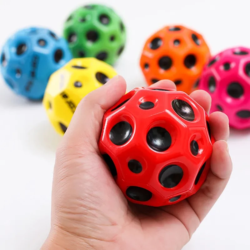 Bouncy Ball Toys Super High Bouncing Space Ball PU Foam Solid Porous Pop Bouncing Ball to Improve Hand-Eye Coordination Children Toy Jumping bouncy ball toys