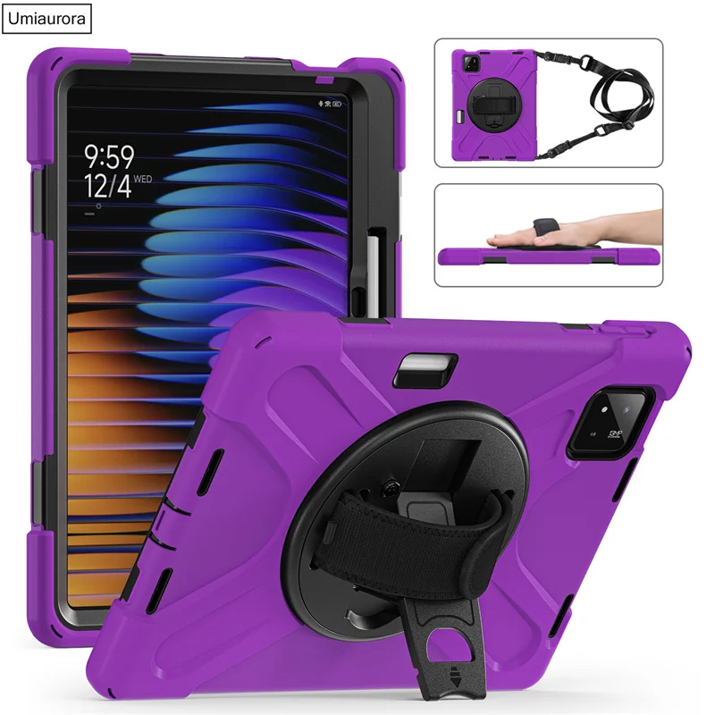 Shockproof Rugged Tablet Case with Stand & Hand Shoulder Strap - Enhanced Protection Cover
