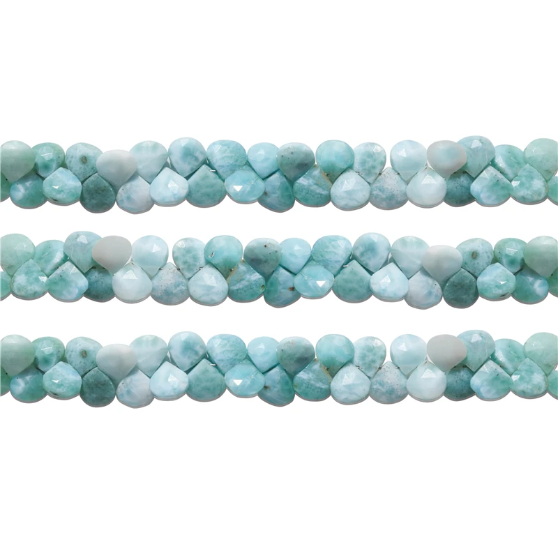 주얼리 제작용 천연석 라리마르 플랫 드롭 면 비즈, DIY 팔찌 목걸이, 8-9x9-10mm