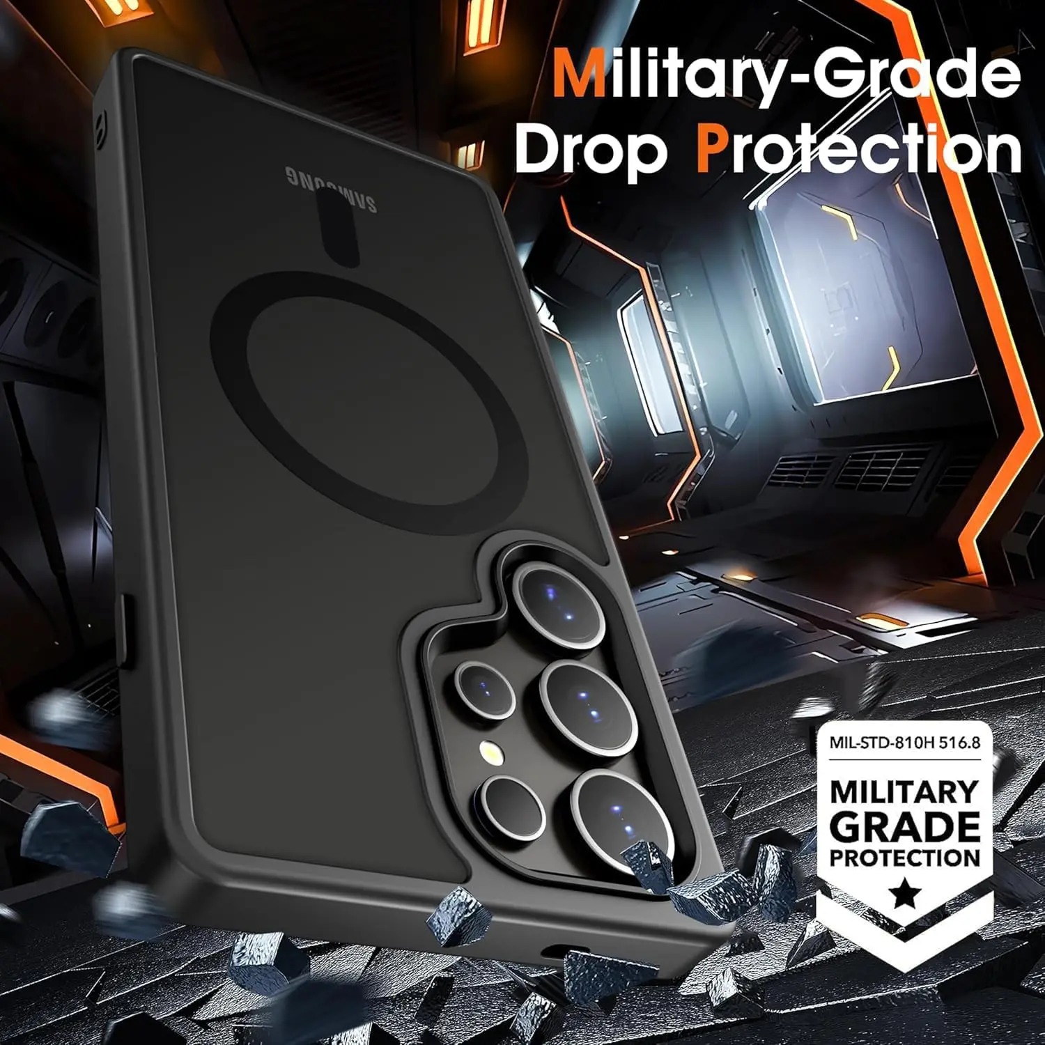 Matte Translucent Frosted Magnetic Phone Case with Hard Cover